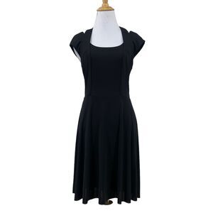 Bailey 44 Cutout Dress Women S Small Black Fit & Flare Lined Cap Sleeves Stretch